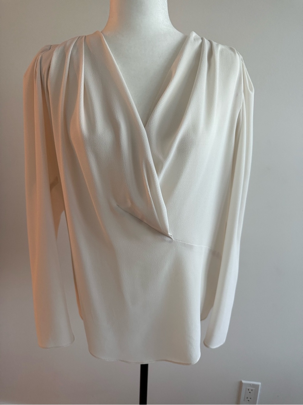 Iris Setlakwe Cream Surplice Drape Blouse